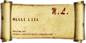 Mittl Lili névjegykártya